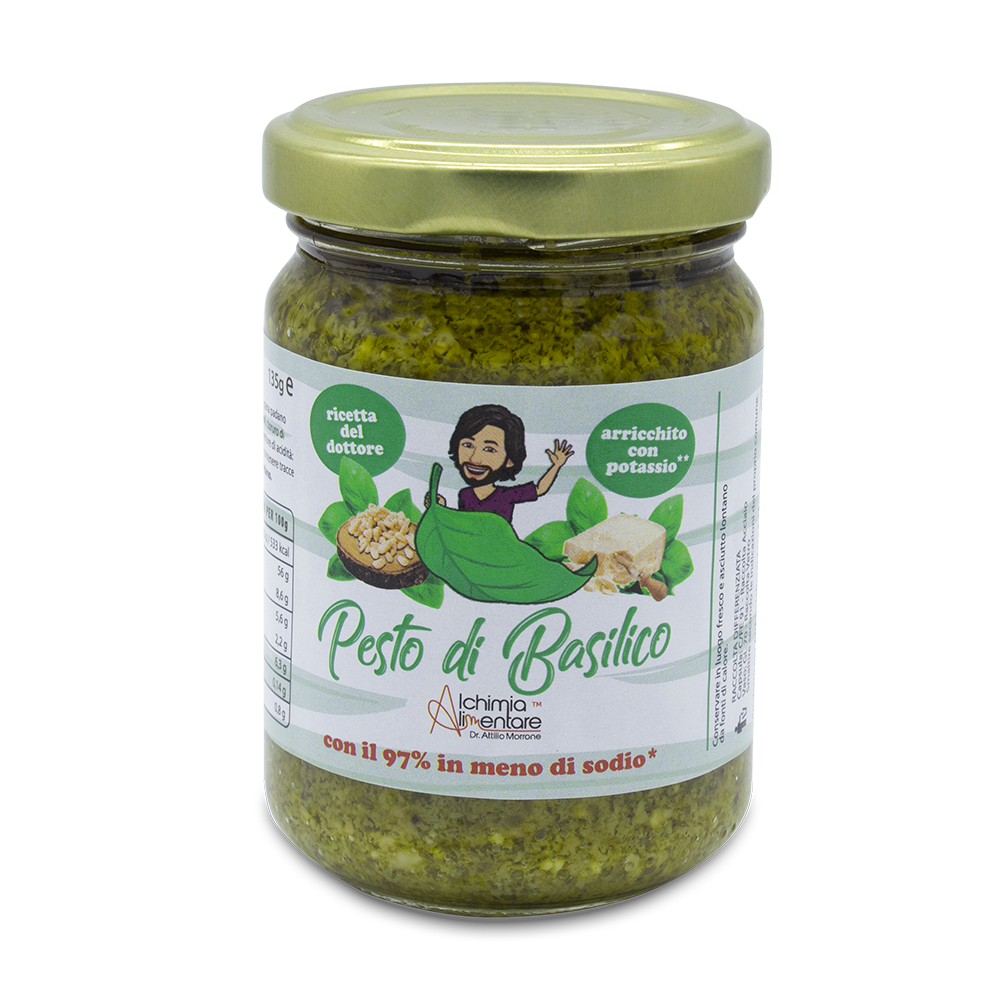 Pesto di Basilico Alkisalt (sale iposodico) (135g) Shop Alchimialimentare